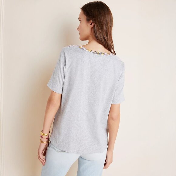 Anthropologie Tiny Samra Lace Top in Purple Motif - sz XS Petite - Picture 4 of 4